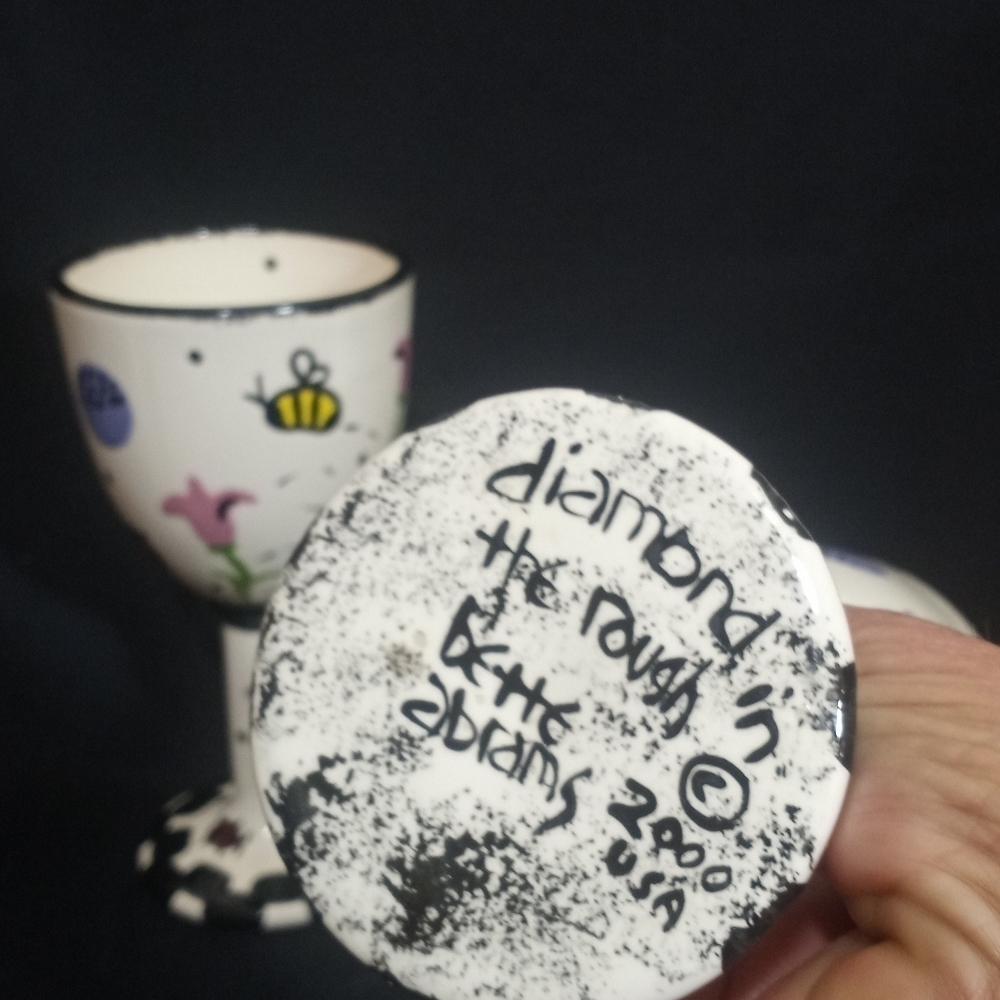 Two Hand Painted Goblets by Bette Abrams Made in the USA - Picture 4 of 13
